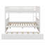 Lit superposé multifonctionnel en bois avec lit gigogne, échelle, garde-corps et conception convertible-234424798