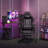 Deep Black Ergonomic Gaming Chair With Massage And Lumbar Support, Footrest And Headrest, Height Adjustable And Swivel.