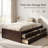 Modern Twin-Size Platform Bed with Pull-Out Trundle, Integrated Power Strip, and Dual Storage Drawers for Space-Saving and Organized Living-930891699-930891598