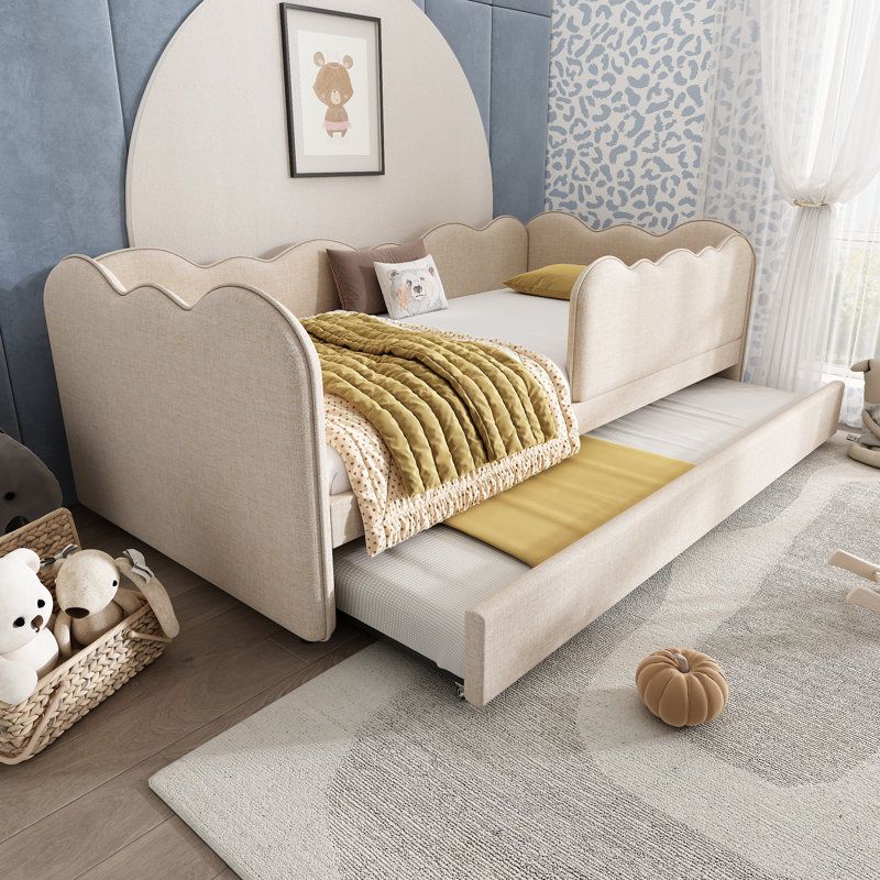 Upholstered Bed, Beige