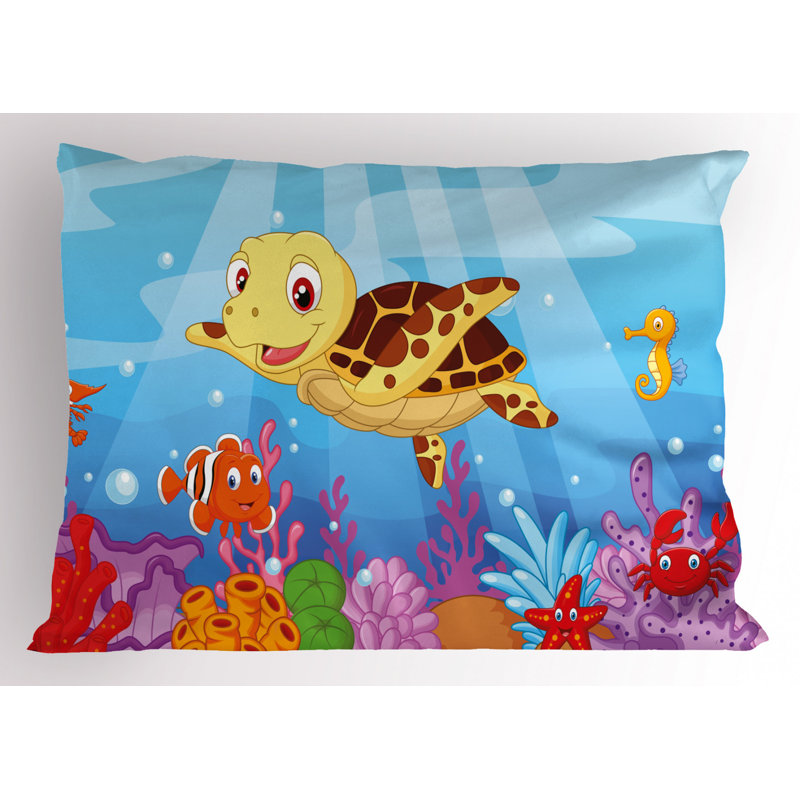 Turtle Polyester Sham Set, Queen