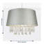 21.5cm H Silk Drum Pendant Shade ( Uno ) in Grey