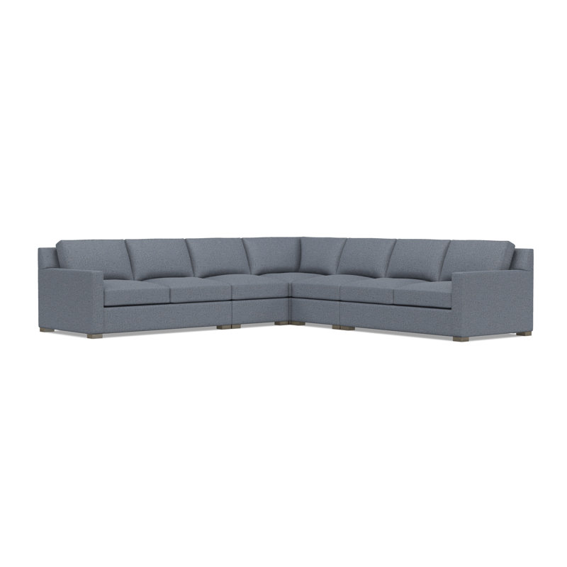 Bernhardt Kelsey 5-Piece Fabric Sectional, Dark Gray Polyester
