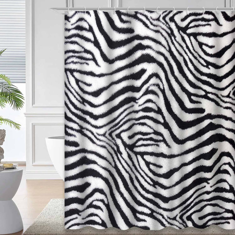 Rideau de douche Zebra Animal Safari, L 72 po x l 72 po