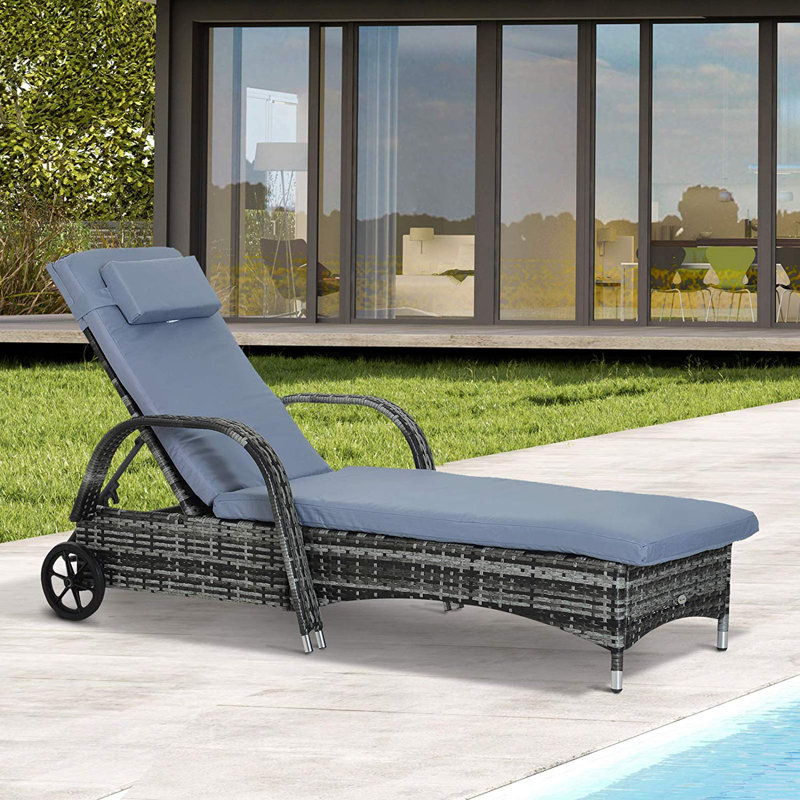 Aalijah 200cm Long Reclining Single Chaise with Cushions