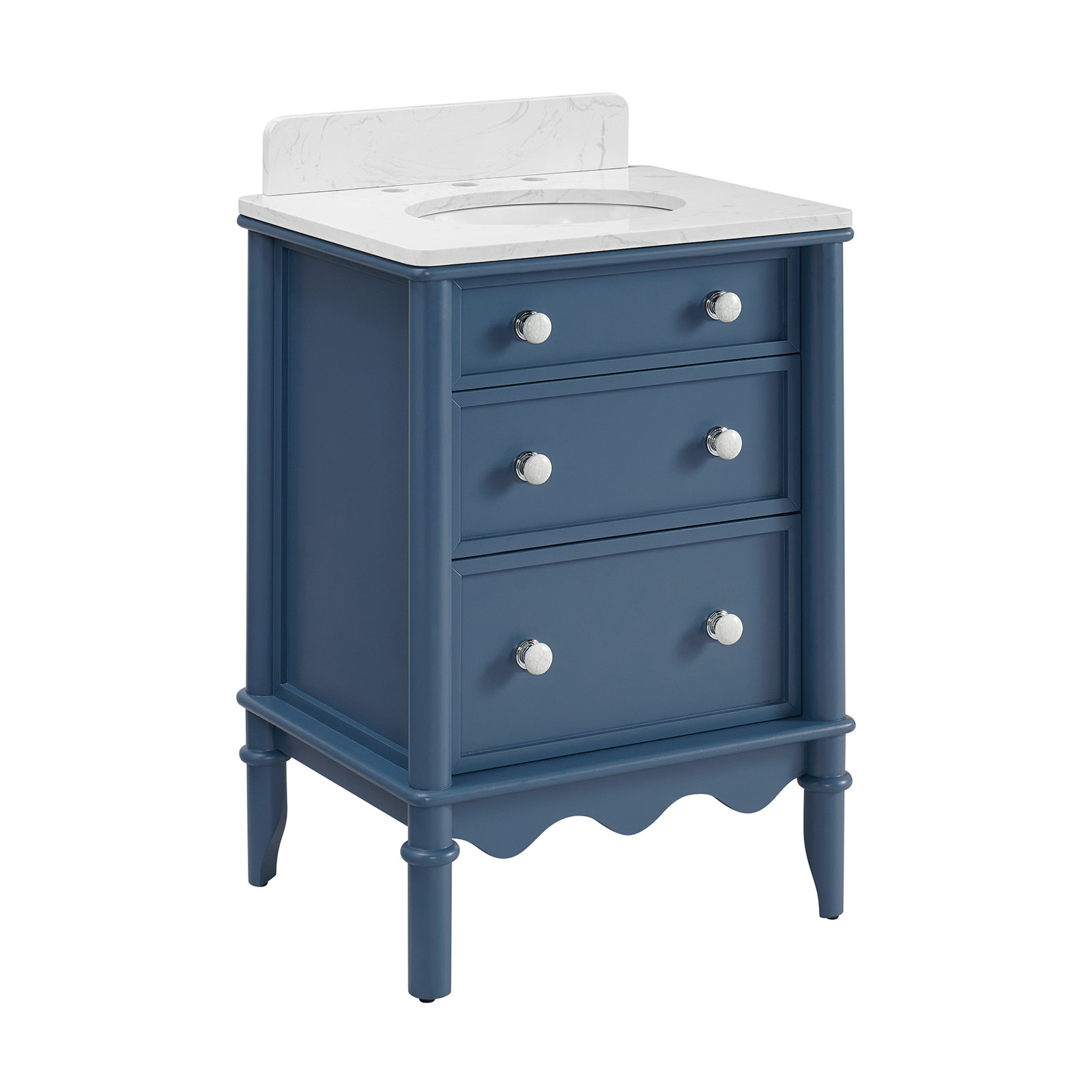 Juliette Bathroom Vanity, Blue, 34" H x	24" W x	20" D