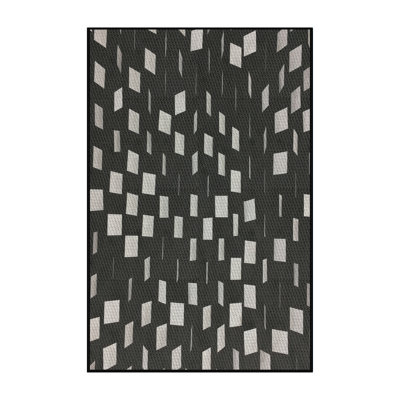 Tapis noir/blanc à motifs