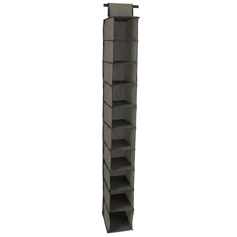  Organisateur de garde-robe à 10 tablettes gris