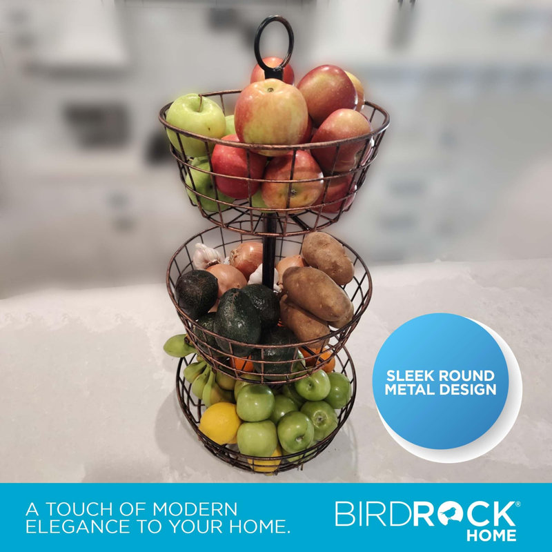 BIRDROCK HOME 3 Tier Wire Fruit Basket