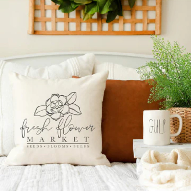  Housse de coussin en coton Fresh Flower Market Script