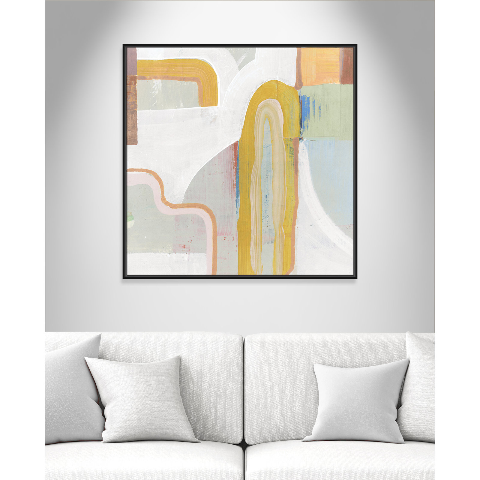 Copeland "Together Again II" Painting by Cartissi, 37.5" H x 37.5" W x 2" D, Black