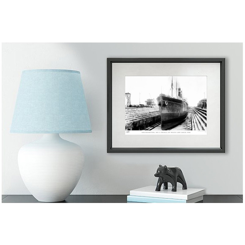 Southampton, No 5 (Prince Of Wales) Dry Dock 1908 by Francis Frith - Single Picture Frame Print, 40cm H x 50cm W x 2.3cm D