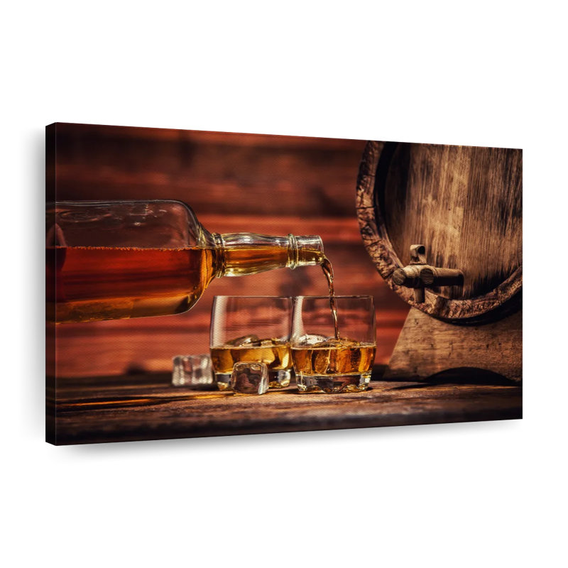 " Whiskey Glass Canvas Print ", 8" H x 12" W x 1" D