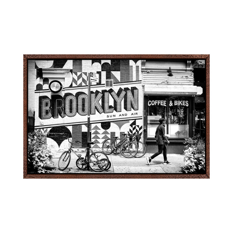 Brooklyn Coffee by Philippe Hugonnard - Print on Canvas, Classic Brown Wood Floater Framed, 45.72cm H x 66.04cm W x 3.81cm D