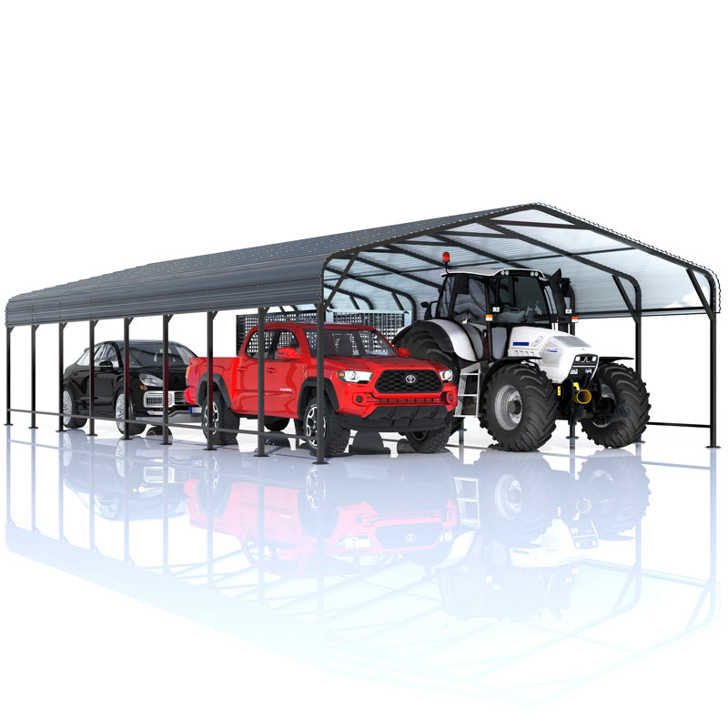 20 ft. W x 40 ft. D Metal Carport, Heavy-Duty Steel Frame, Large Outdoor Canopy Shelter for Multiple Vehicles & Equipment