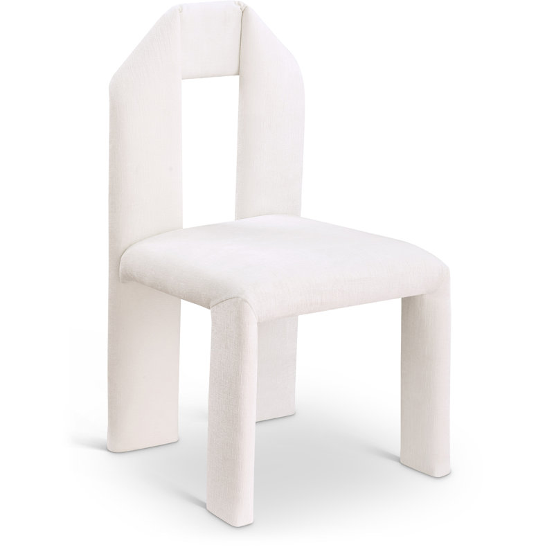 Bennett Upholstered Dining Chair, Cream Chenille Fabric