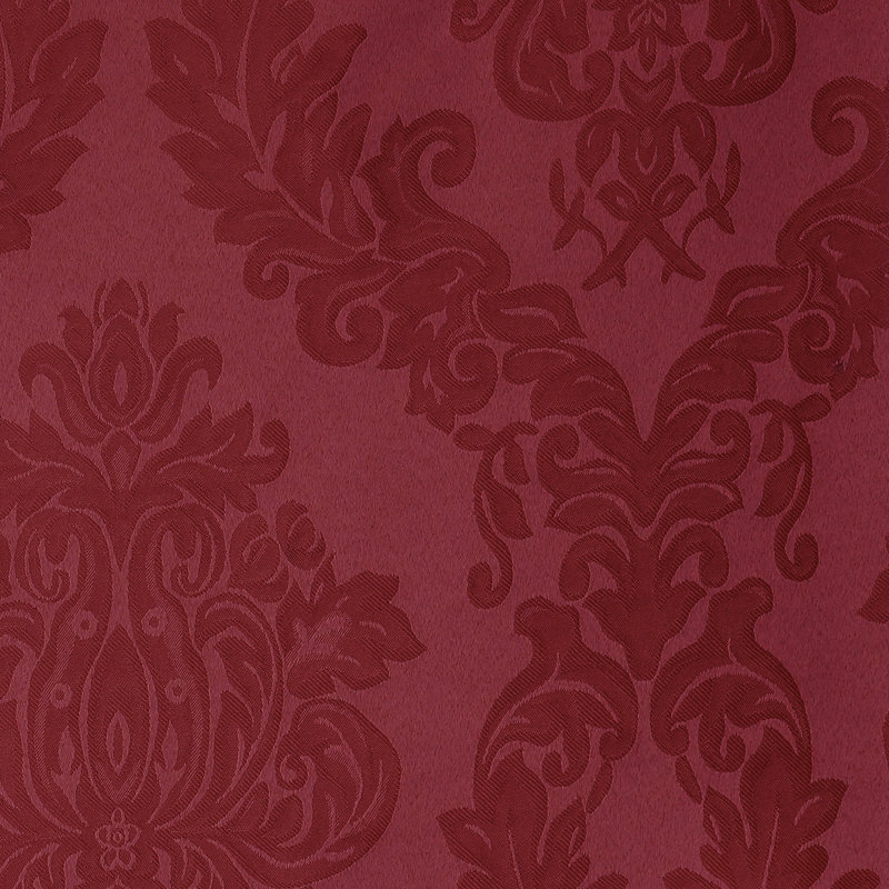 Nappe en jacquard de polyester uni à damas floral Burchfield, L 102 po x l 60 po, Bourgogne