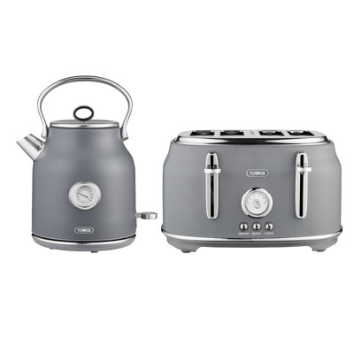 Tower Renaissance Kitchen Set, 1.7L Quiet Boil Kettle & 4 Slice Toaster