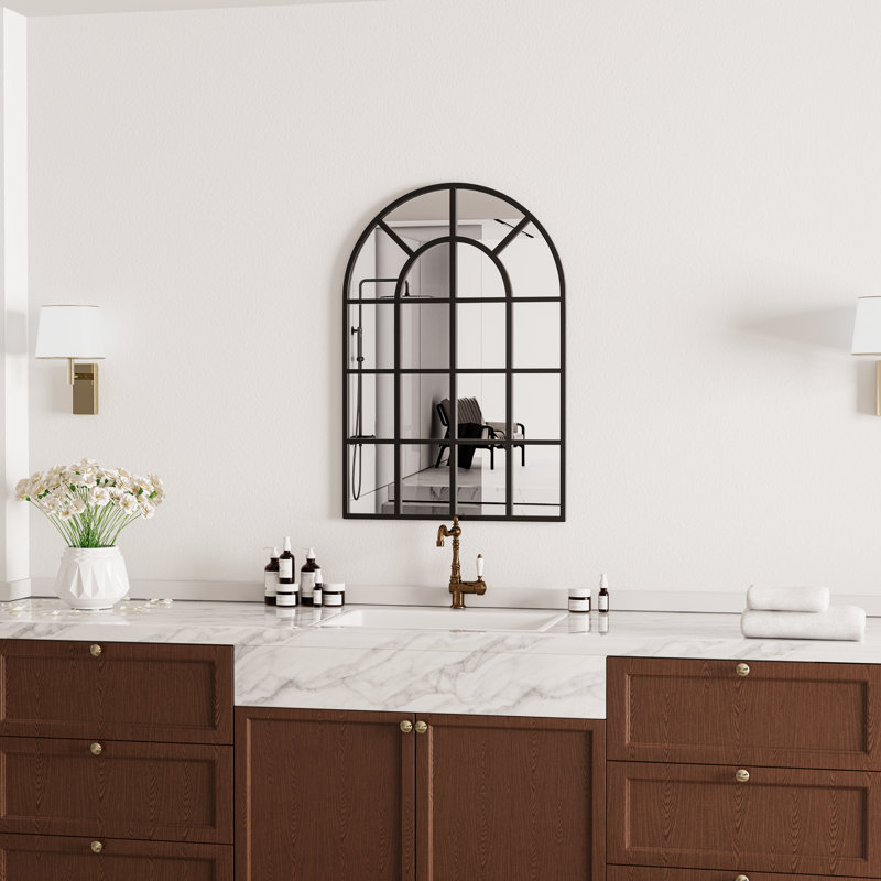 Miroir d'appoint Bayliff, Panneau de fenêtre, 36 po x 24,2 po