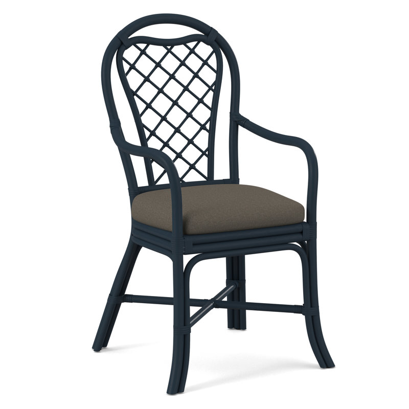 Trellis Dining Arm Chair, Navy, Gray Sugar Performance; 0863-84