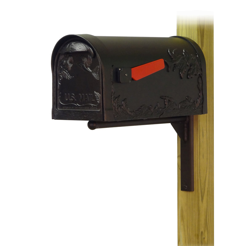 Hummingbird Aluminum Post Mounted Mailbox with Magnetic Closure