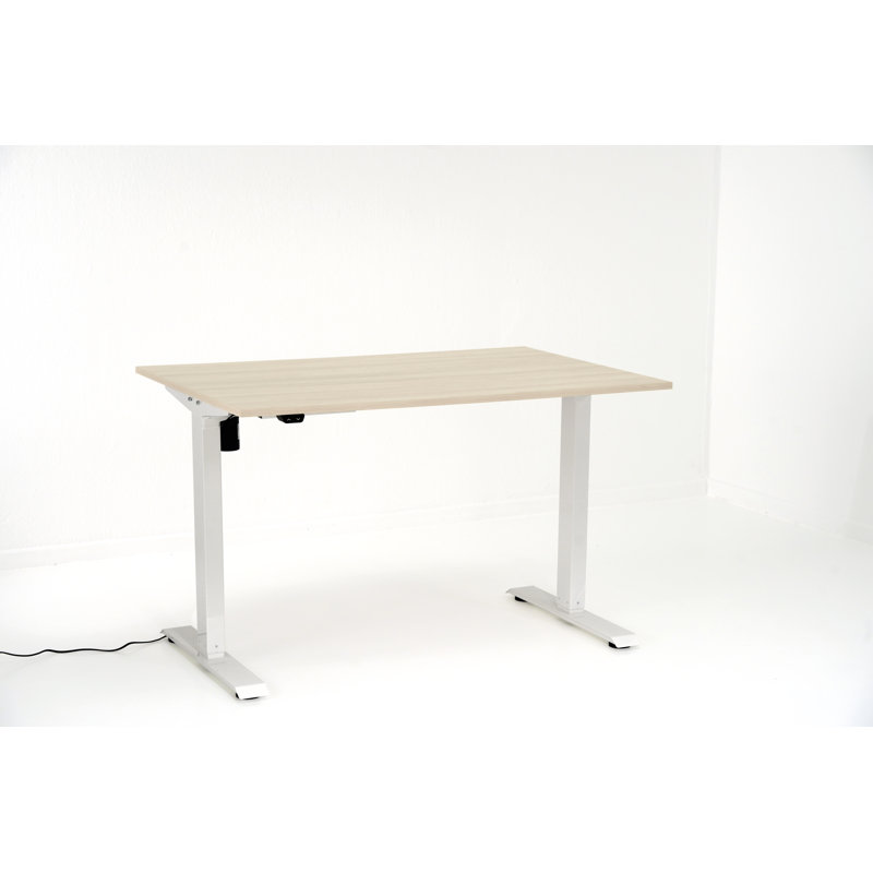 Fawcett Adjustable Metal Base Standing Desk, White, 72cm H x 120cm W x 80cm D