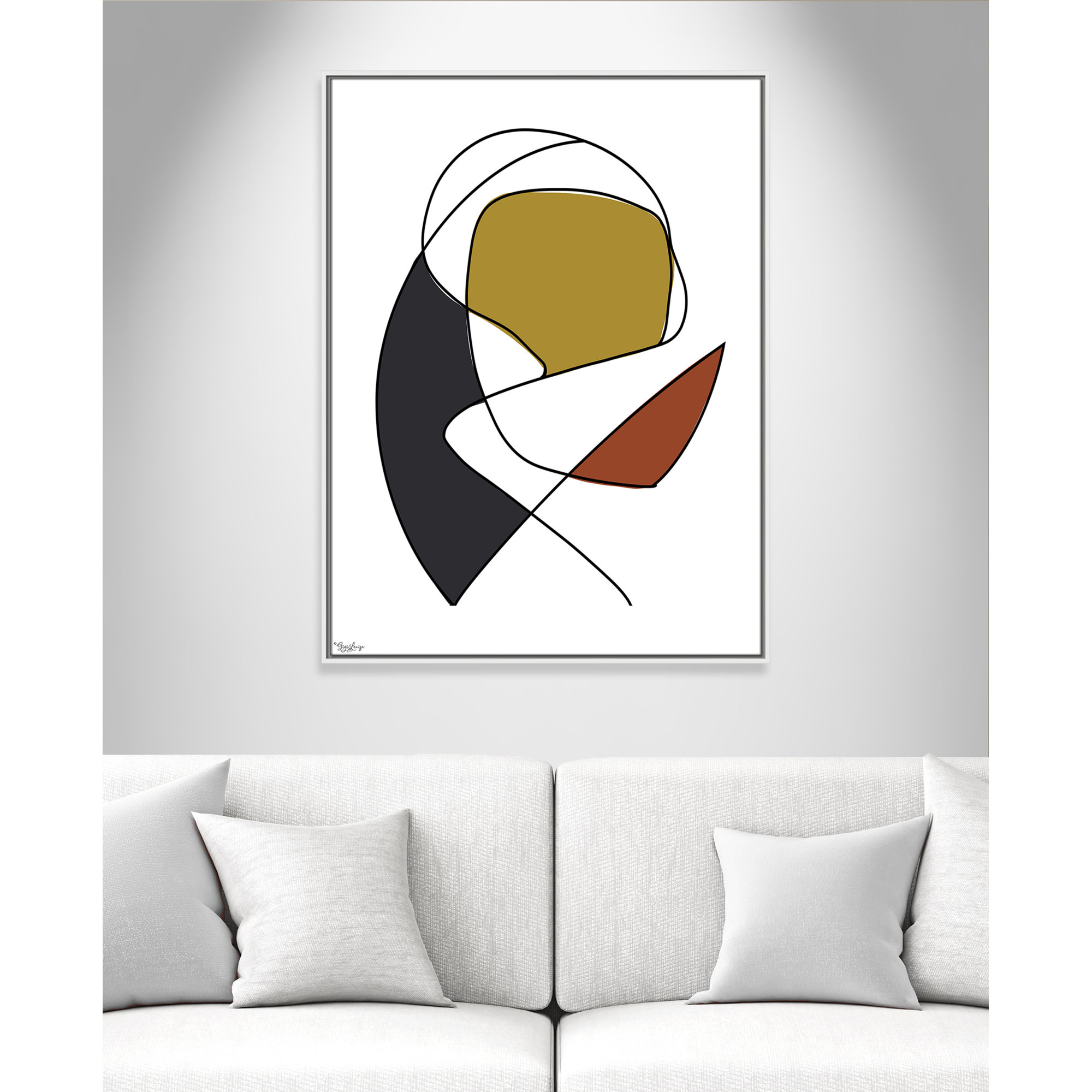 Abstract Tribeca 3, 41.5" H x 31.5" W x 2" D, White