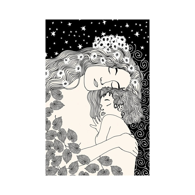 Mother Child Starry Embrace 1 Piece Wall Art on Canvas, 45.72 cm H x30.48 cm W x 1.905 cm D, Does Not Apply