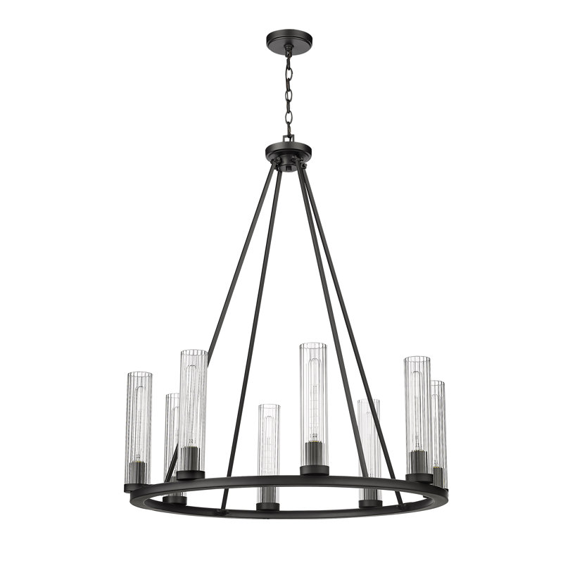 Lorryann 8 - Light Dimmable Wagon Wheel Chandelier, Bronze