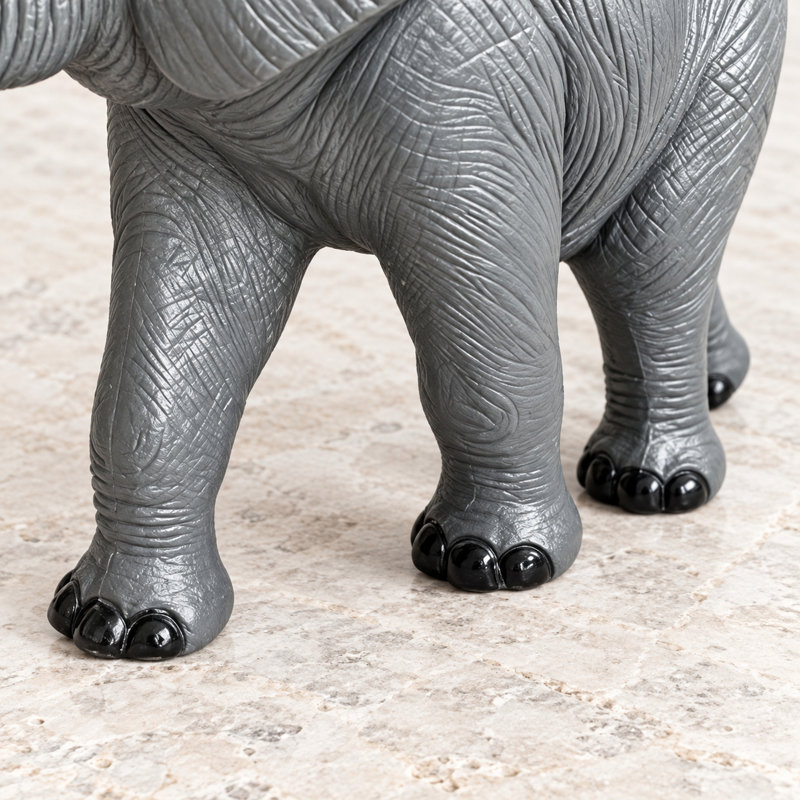 Statue d'éléphant de jardin avec trompe levée