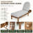 Madigan Modern Coastal Outdoor Acacia Wood Chaise Lounge Chair with Adjustable Backrest and Cushions for Poolside, Backyard, Deck-130047648-130047649