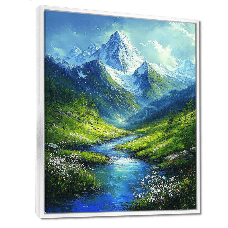 Gowtham Mountain River Reflections In Rocky Mountains III - montagnes, art mural encadré, H 32 po x l 24 po, Blanc
