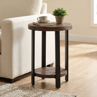 Table de bout ronde 20 po avec 2 tablettes Pomona