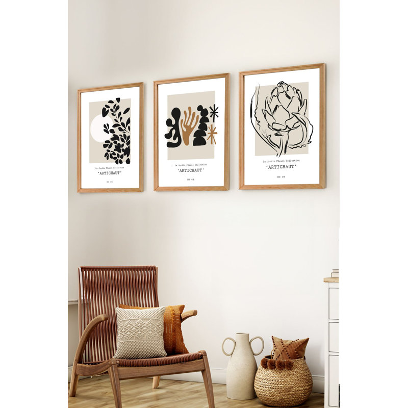 Peinture décorative en panneau de fibres à densité moyenne (3 pièces), H 27,6 po x l 59,1 po