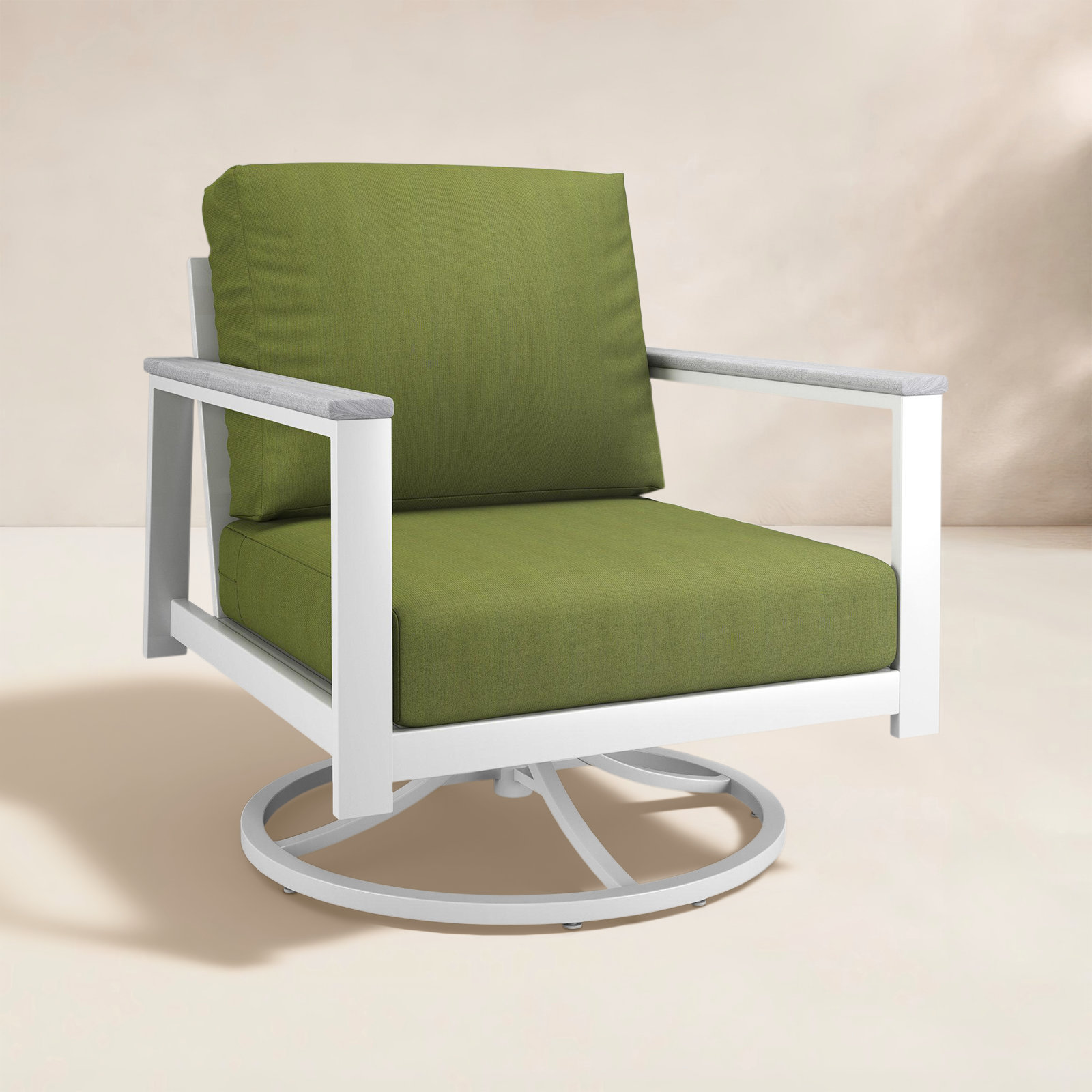 Townsend Sunbrella® Patio Lounge Chair, Spectrum Cilantro, White