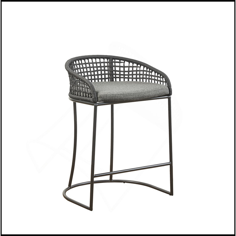 Tabouret de comptoir tissé 25 po, Tissu gris foncé