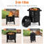 Dakota Fields Alaki 51cm W Grill / Smoker Combo Gas & Charcoal Combo Grill
