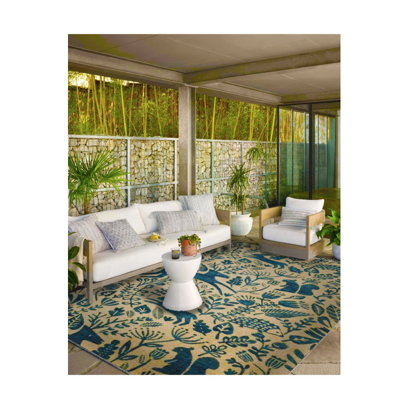 Tapis crème tissé crème à motif tissé lavable à la machine, Sous-tapis carré 3 pi 3 po inclus