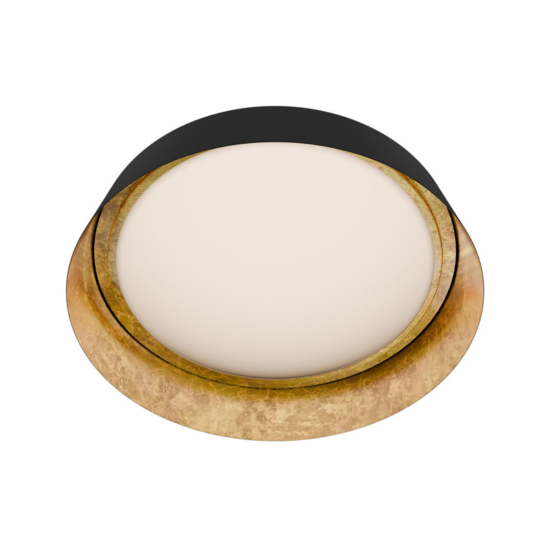 Plafonnier encastré cylindrique simple à 1 lumière 18,125 po Gilt, H 4,5 po x l 22 po x P 22 po