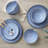 Sango Frill Reactive Stoneware 12 Pc Dinnerware Set - Service for 4