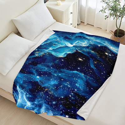 Couverture polaire en flanelle JYK pour lit simple, légère, respirante, douce et chaude en microfibre pelucheuse, 152 x 203 cm, motif de fleurs cascade d'aurore boréale