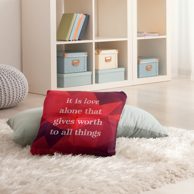 Love Throw Pillow, 30" H x 30" W, Ruby