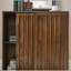 Buffet Mid-Century avec 2 portes coulissantes et bandes décoratives en bois massif, armoire de rangement pour le salon, la cuisine, la salle à manger, le vestibule, le couloir