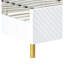 Lit Ek blanc ultrabrillant - aucun besoin de sommier tapissier, entièrement, conception ondulée, 39 lattes, 4 pieds en métal, motif de poids limite de 660 lb, maximum