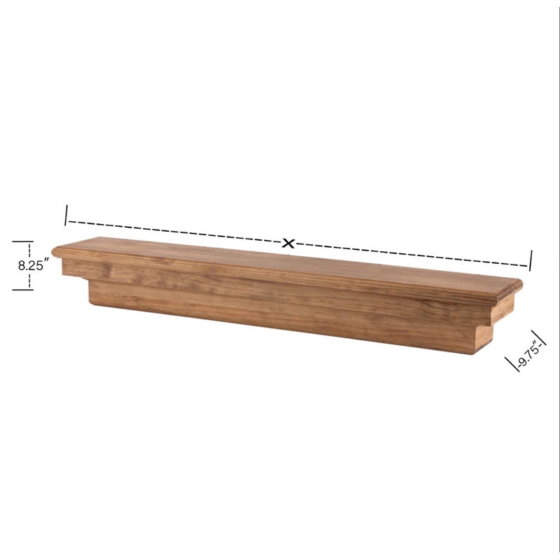 Dogberry Collections French Corbel Mantel Shelf, Aged Oak, 60"