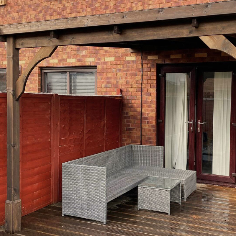 Bastiana Wooden Canopy - Polycarbonate Roof - 2.5m x 5.06m