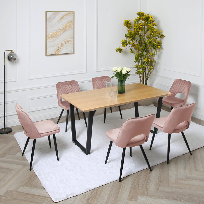 Asfand 6 - Person Dining Set, Pink