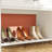 6 Drawers White Wooden Console Table With Open Storage Shelf