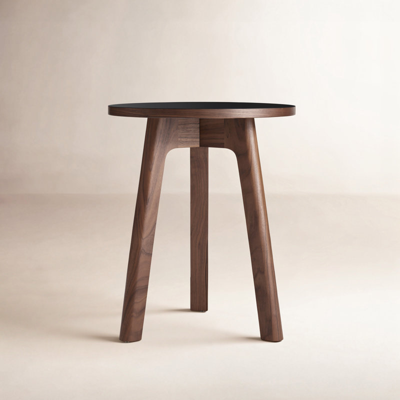 Apt Solid Wood End Table, Black, 21" H x 16" W x 16" D, Walnut