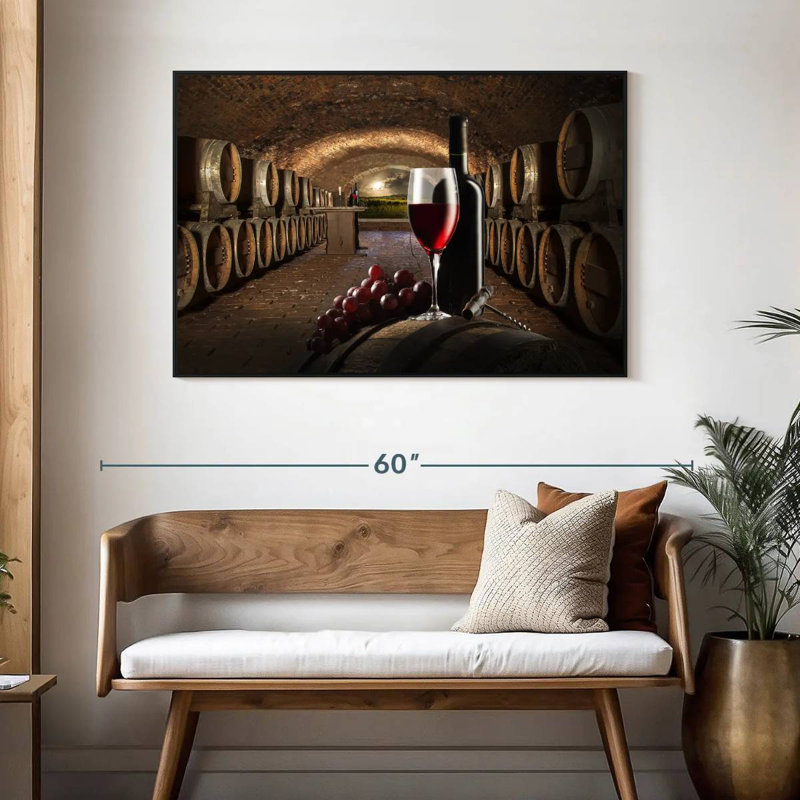 Winery, 46 po x 31 po, Cadre flottant noir